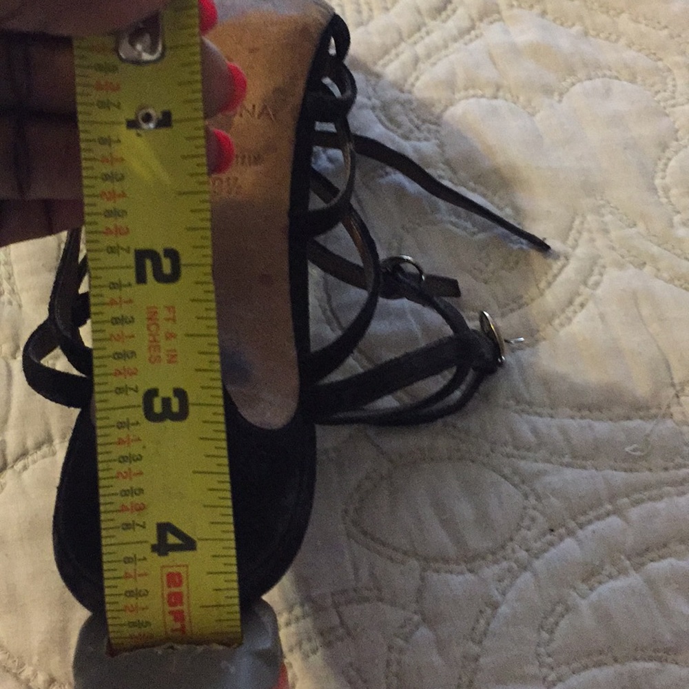 Black suede dressy straps sandals - Picture 3 of 6